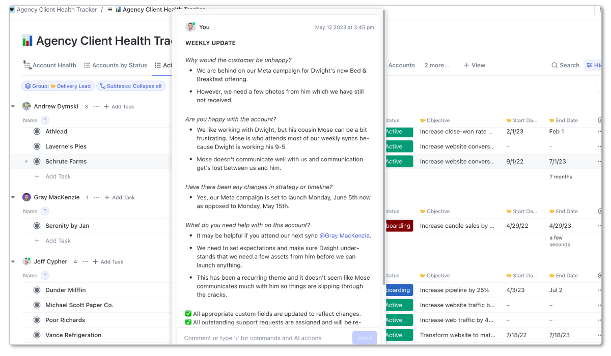 Account manager updates