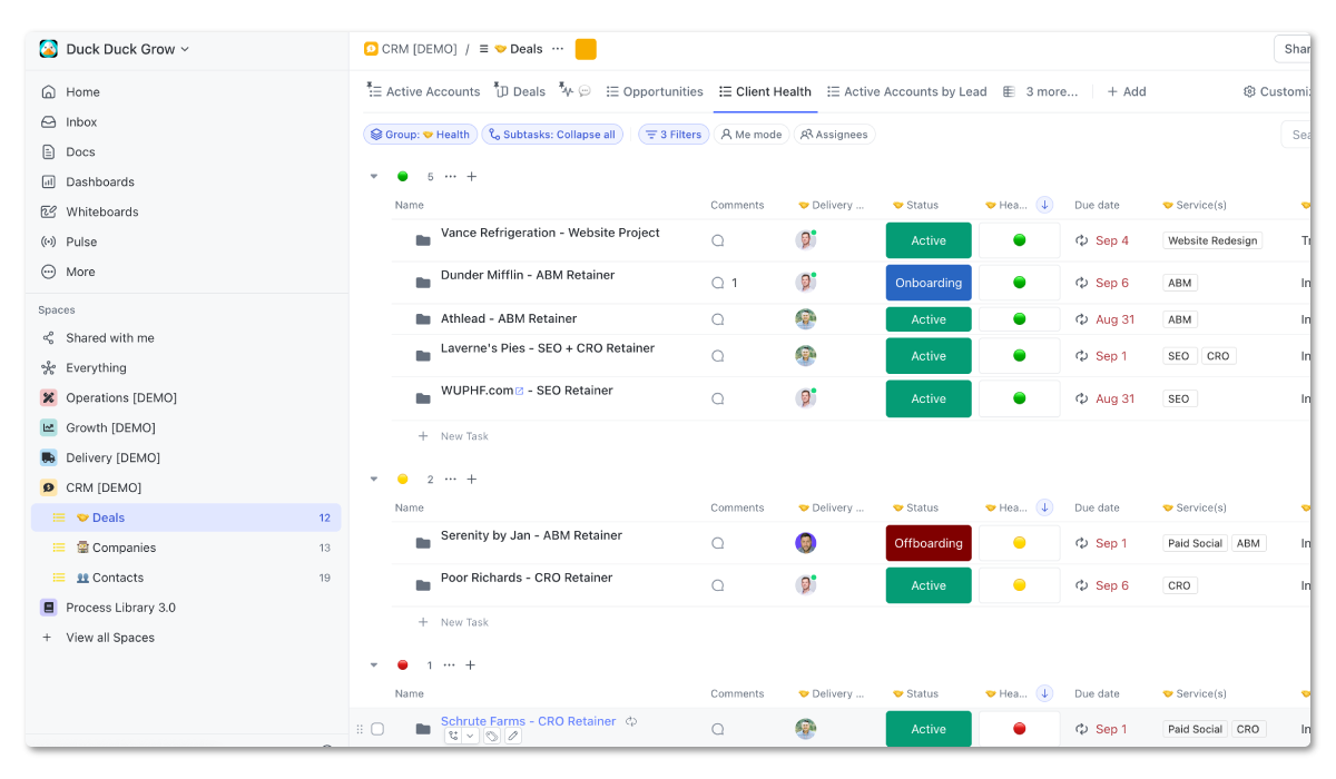 ClickUp CRM Structure