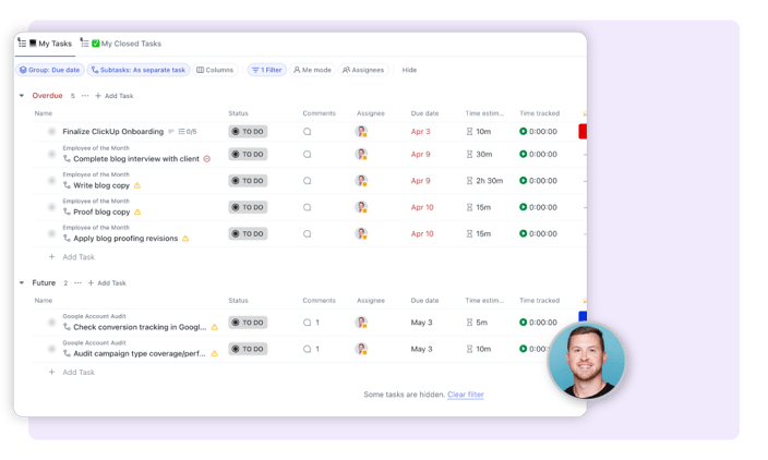 ClickUp My Tasks View