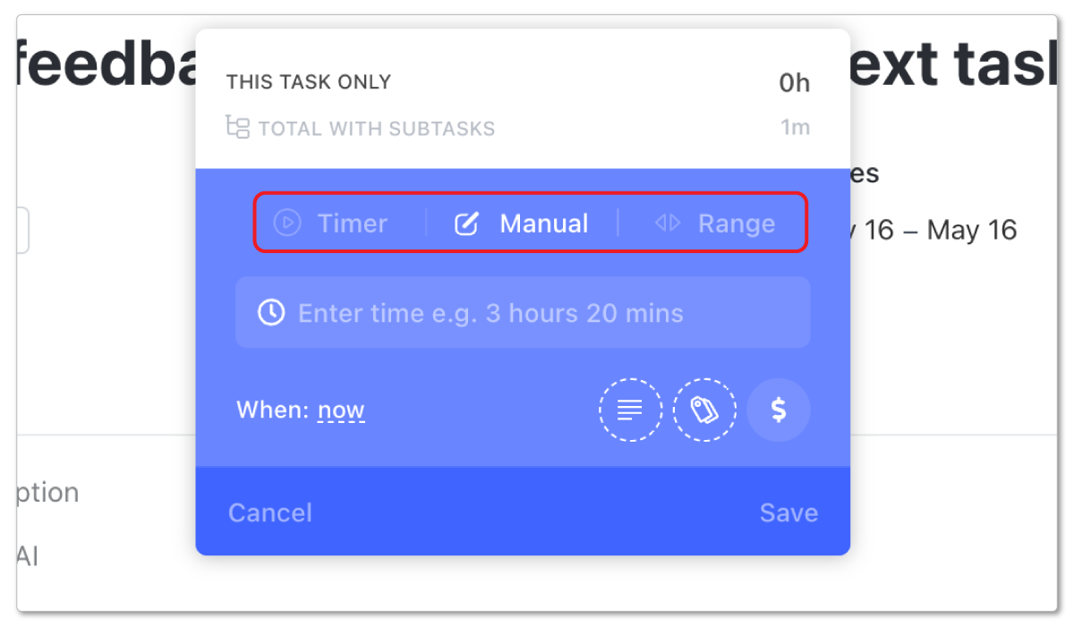 ClickUp Time Tracking Methods