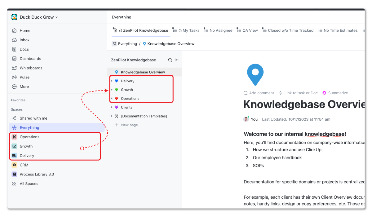 ClickUp Wiki Structure