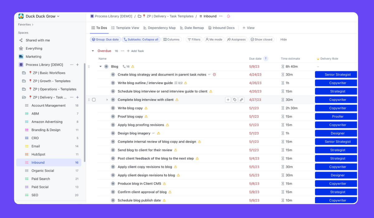 ClickUp for Marketing Teams - ClickUp Workflow