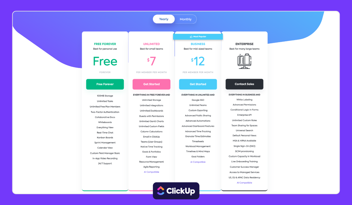 ClickUp Pricing