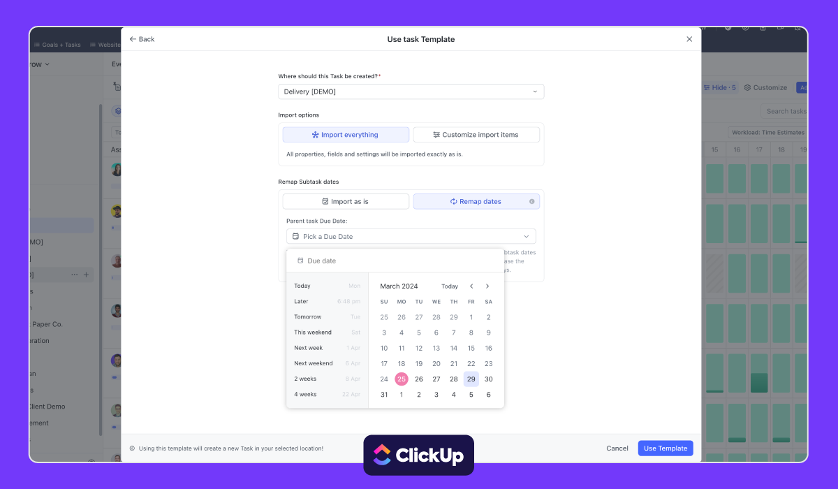ClickUp Template Deployment
