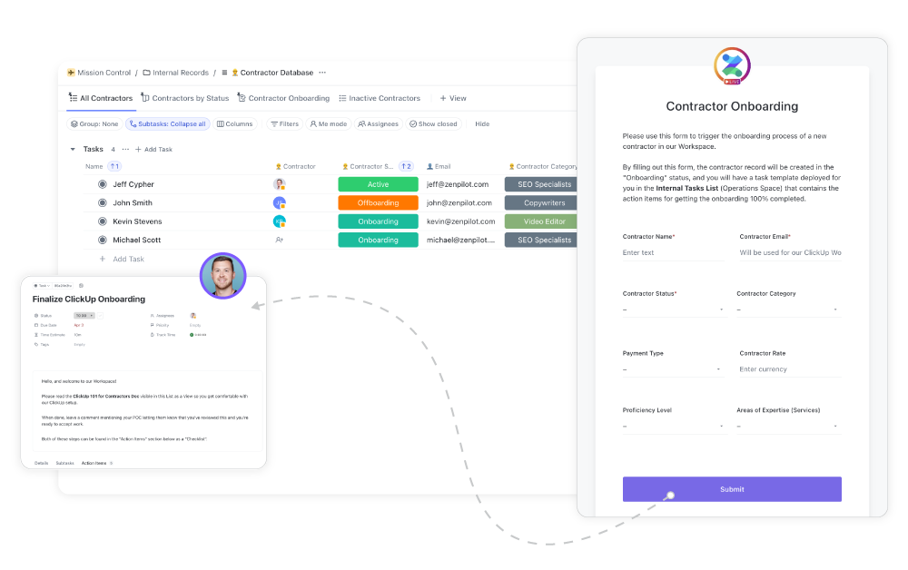 Onboard New Contractors to ClickUp in Minutes
