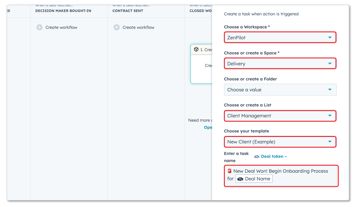 Create ClickUp Tasks from HubSpot