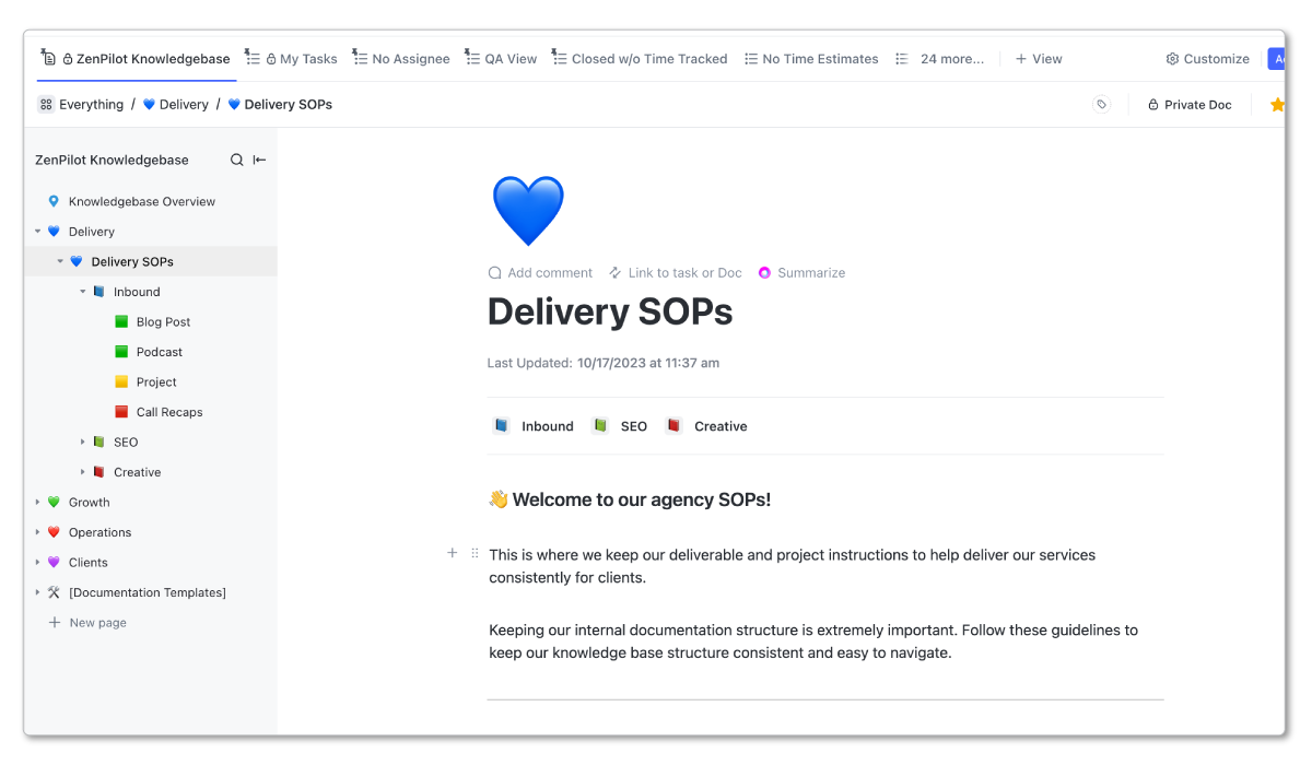 Delivery Documents (SOPs)