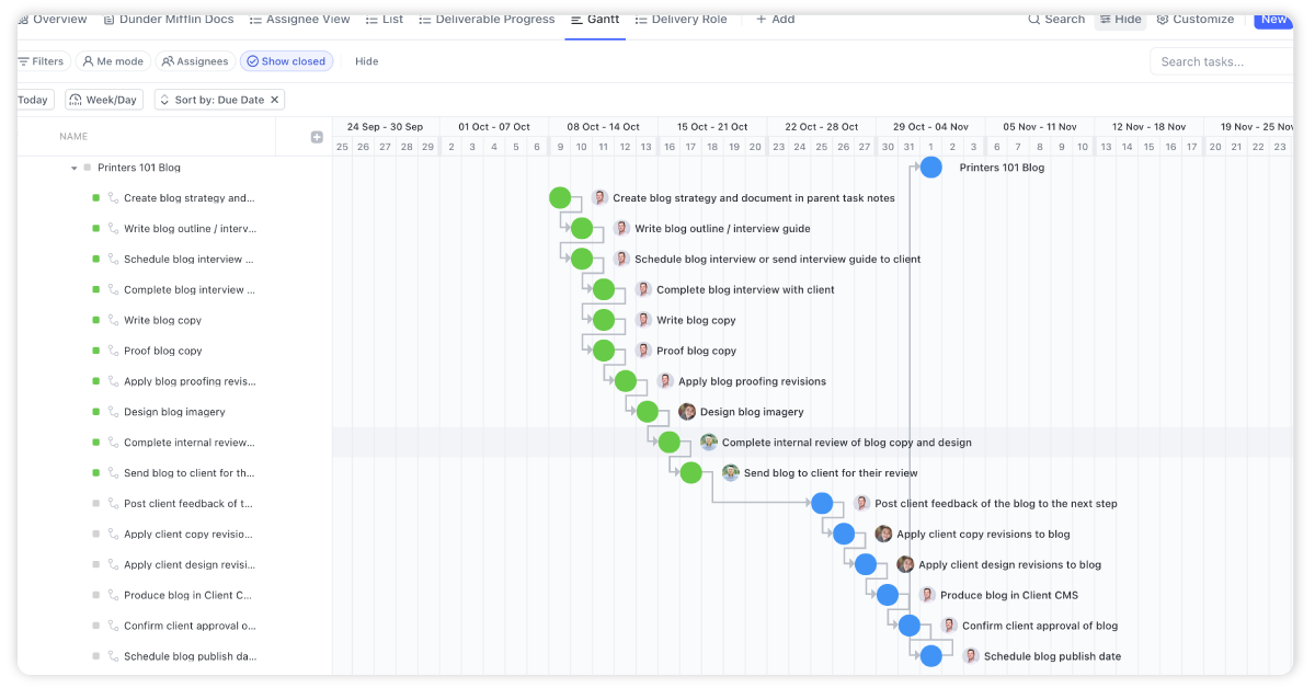 Due Date Remapping ClickUp View