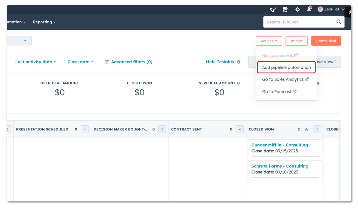 HubSpot Pipeline Workflow