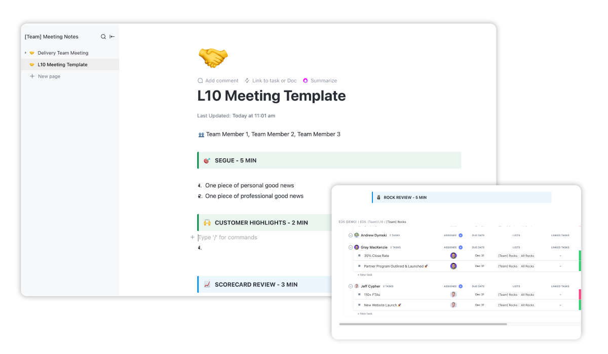 Level 10 Meeting Template