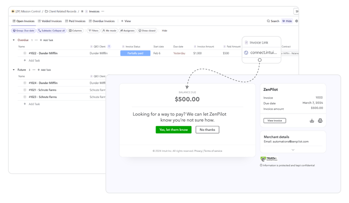 Public Quickbook links from ClickUp