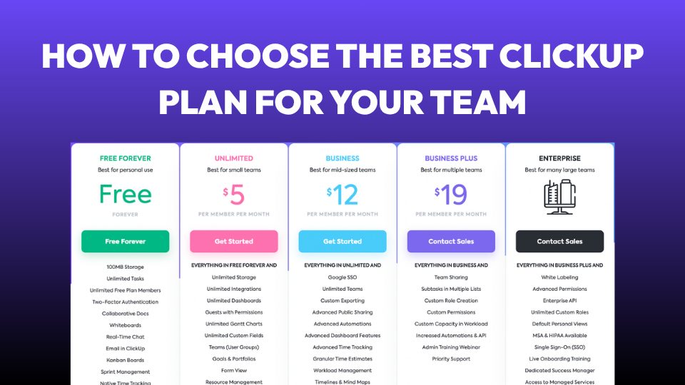 How to Choose the Best ClickUp Pricing Plan For You