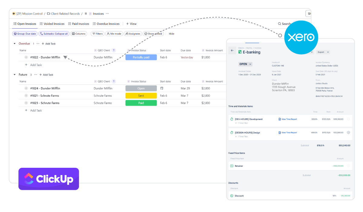 Xero + ClickUp Integration